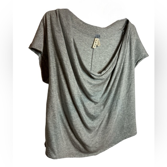 NWOT Free People Fantasy Cowl Neck Tee - Picture 3 of 7